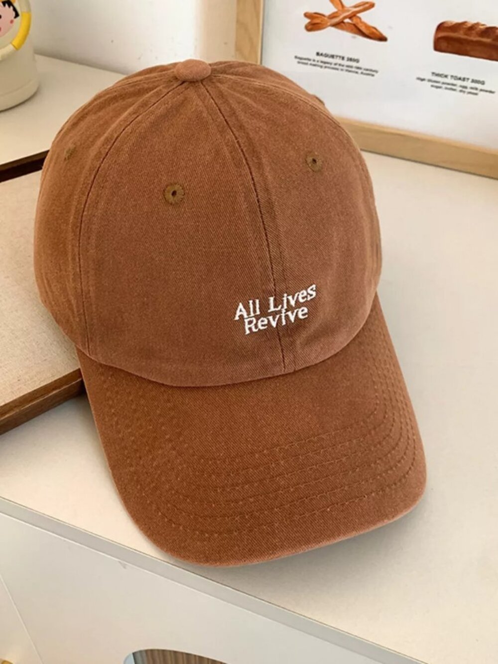 Letter Embroidered Baseball Cap - Picture 3 of 4